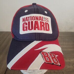 National Guard Hat Strapback Cap Dale Earnhardt Jr #88 Nascar Red White Blue
